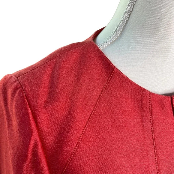 J. Crew Silk Cotton Blend Coral Scoop Neck Jacket Size Medium - Picture 4 of 16